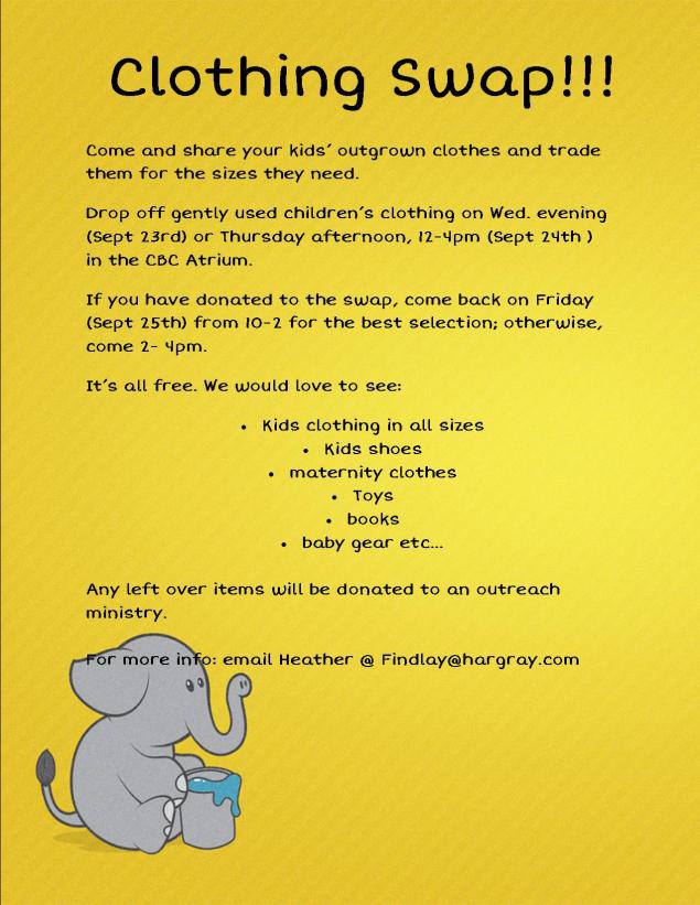 clothing swap Sept 2015