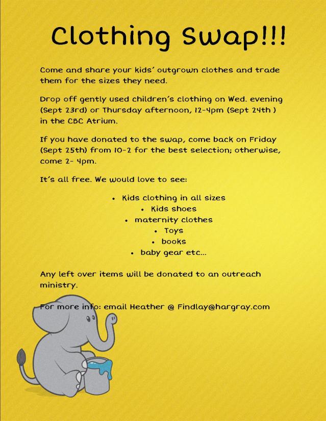 clothing swap Sept 2015