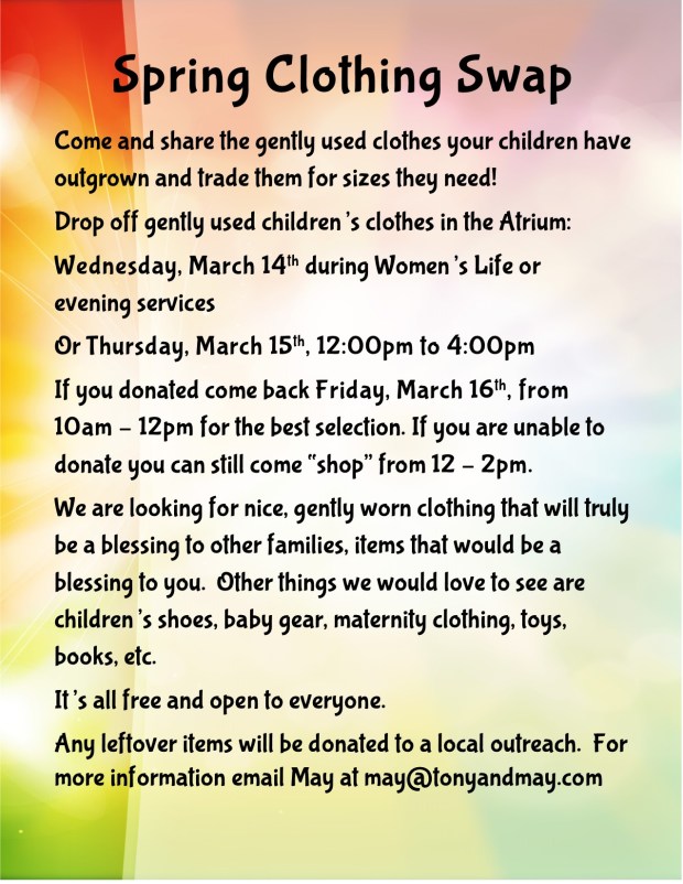 Spring clothing swap