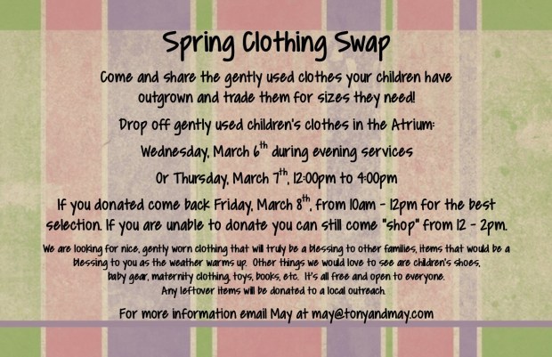 spring clothing swap 2019